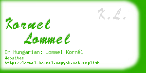 kornel lommel business card